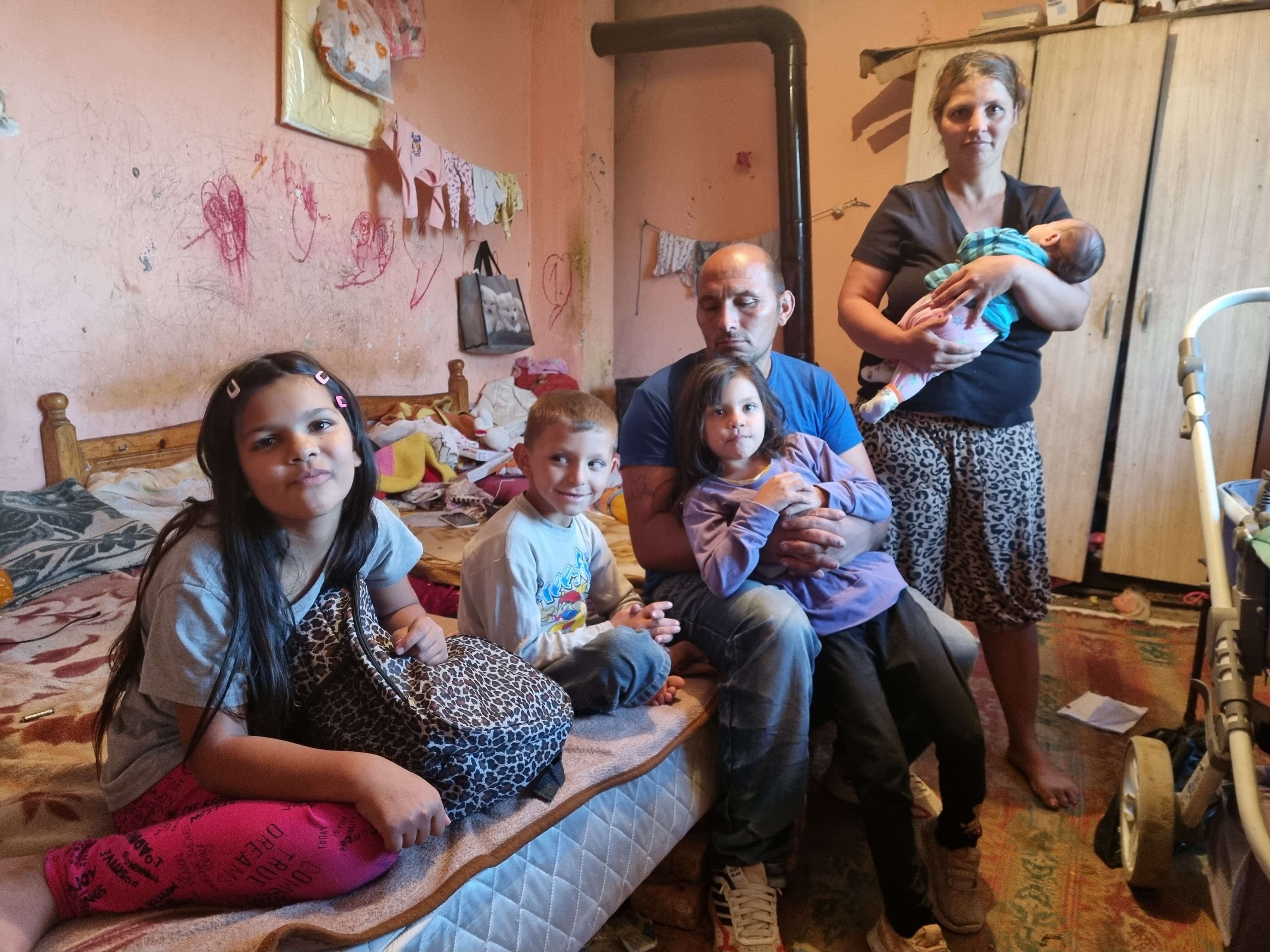 Yamur and her family in their home in Bulgaria